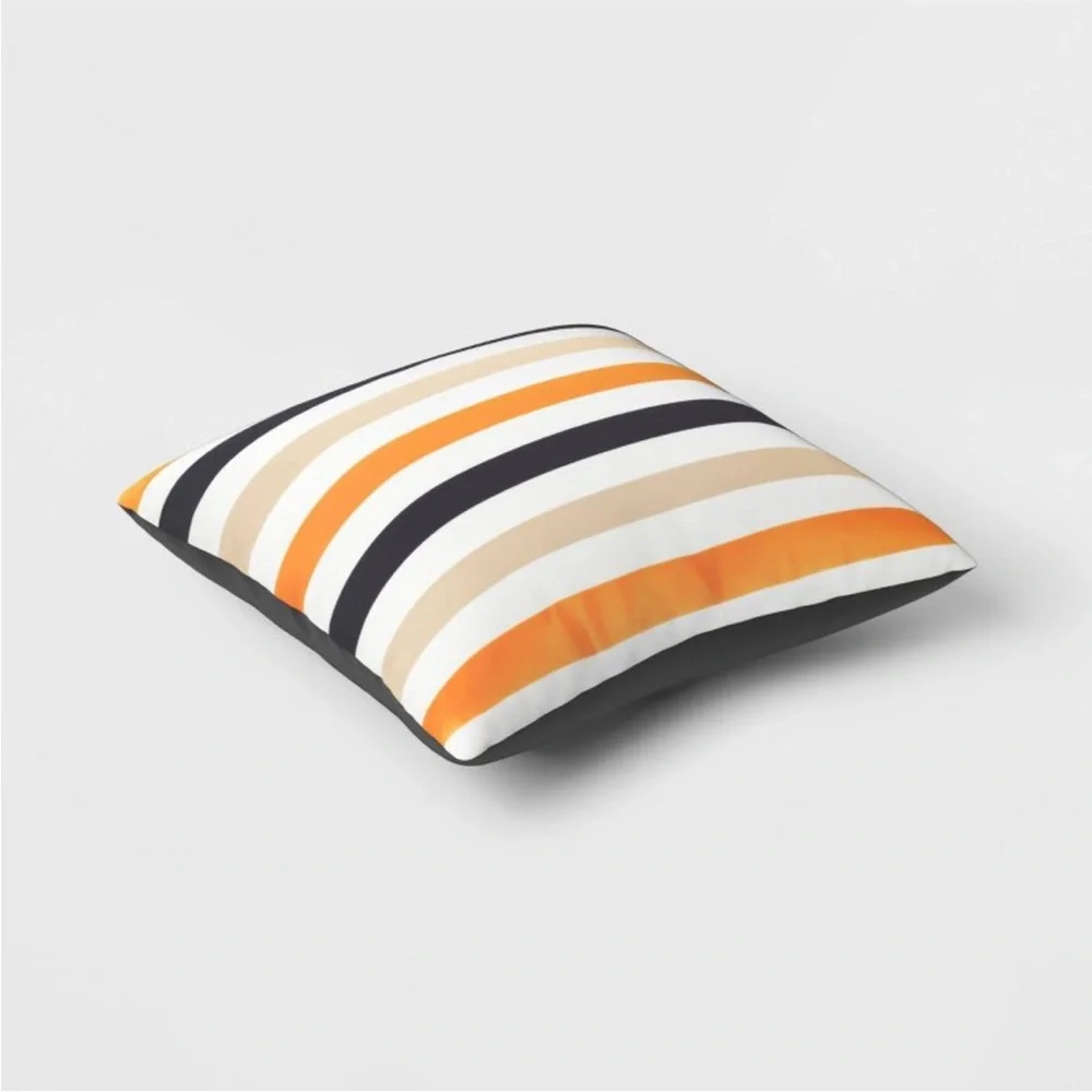 Hyde & EEK! Boutique Reversible BOO Throw Pillow Stripes